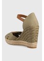 Sandály Tommy Hilfiger BASIC OPENED TOE HIGH WEDGE zelená barva, FW0FW04784