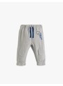 Koton Polar Jogger Sweatpants Tie the Waist, Applique Detail, Tiger Print.