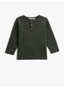 Koton Long Sleeves Crew Neck T-shirt with Button Detail Seer.