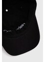 Bavlněná baseballová čepice Calvin Klein černá barva