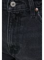 Kraťasy Abercrombie & Fitch dámské, černá barva, hladké, high waist