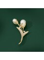 Éternelle Brož s perlou a zirkony Stefi - tulipán