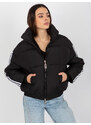 Fashionhunters Černá prošívaná zimní bunda bez kapuce