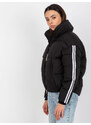 Fashionhunters Černá prošívaná zimní bunda bez kapuce