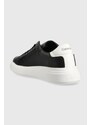 Kožené sneakers boty Calvin Klein LOW TOP LACE UP LTH černá barva, HM0HM01016