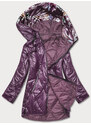 S'WEST Tmavě fialová dámská bunda s ozdobnou kapucí (B8126-71)