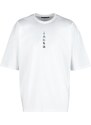 Trendyol White Oversize/Wide Cut Far East Text Printed Short Sleeve 100% Cotton T-Shirt