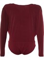 Trendyol Curve Claret Red Padded Double Breasted Knitted Body with Closure and Snap Fasteners