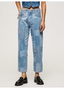 Modré dámské zkrácené straight fit džíny Pepe Jeans Dover Weave - Dámské