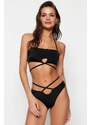 Trendyol Black Piping Regular Leg Bikini Bottom