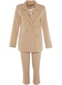Trendyol Mink Blazer Jacket-Pants Woven Bottom-Top Suit