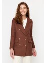 Trendyol Brown Woven Lined Double Breasted Blazer with Closure