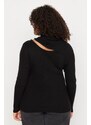 Trendyol Curve Black Detachable Collar Thin Knitwear Sweater