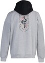 Trendyol Gray Oversize/Wide-Fit Hooded Text Printed Fleece Inside Sweatshirt