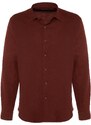 Trendyol Claret Red Men's Slim Fit Textured Easy-to-Iron Shirt