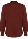 Trendyol Claret Red Men's Slim Fit Textured Easy-to-Iron Shirt