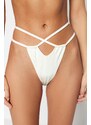 Trendyol Ecru Tunnel High Leg Bikini Bottom