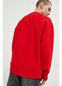 Bavlněná mikina Tommy Jeans pánská, červená barva, s aplikací