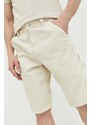 Džínové šortky Tommy Jeans pánské, béžová barva