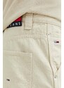 Džínové šortky Tommy Jeans pánské, béžová barva