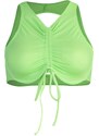 Trendyol Green Halterneck Pleated Bikini Top