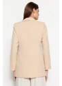 Trendyol Beige Woven Lined Double Breasted Blazer with Closure