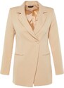 Trendyol Beige Woven Lined Double Breasted Blazer with Closure