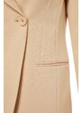 Trendyol Beige Woven Lined Double Breasted Blazer with Closure