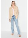 Trendyol Beige Woven Lined Double Breasted Blazer with Closure