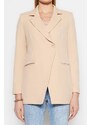 Trendyol Beige Woven Lined Double Breasted Blazer with Closure