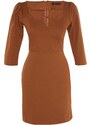 Trendyol Brown Piping Detailed Woven Dress