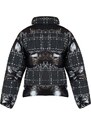 Trendyol Black Tweed Detailed Glossy Oversize Puffy Coat