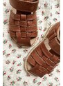 Dětské semišové sandály Konges Sløjd hnědá barva
