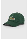 Bavlněná baseballová čepice Lacoste zelená barva, s aplikací, RK9871-HBP