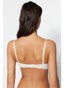 Trendyol Beige Corded Fixed Cup Strapless Knitted Bra with Removable Straps