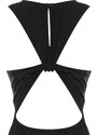 Trendyol černé áčkové maxi šaty s detailem na zádech