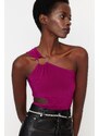Trendyol Purple Knitted Window/Cut Out Detailed Body With Snap Snap