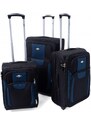 Rogal Modro-černá sada 3 objemných textilních kufrů "Golem" - vel. M, L, XL