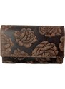 Lozano Dámská kožená peněženka s růží hnědá 3995/2