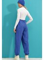 Trend Alaçatı Stili Women's Saks High Waist Double Pocket Jogging Jogging Trousers