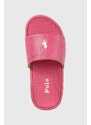 Dětské pantofle Polo Ralph Lauren růžová barva