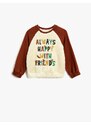 Koton Plush Sweater Detailed Sweatshirt With Embroidered