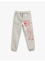 Koton Jogger Sweatpants with a Dog Print Pocket, Tie Waist