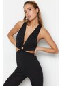 Trendyol Black Knitted Overalls With Window/Cut Out Detailed