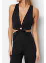 Trendyol Black Knitted Overalls With Window/Cut Out Detailed