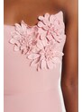 Trendyol Dusty Rose vypasované tkané elegantní večerní šaty