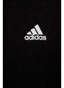 Dětská mikina adidas U 3S FL FZ černá barva, s kapucí, s aplikací