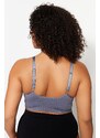 Trendyol Curve Gray Capless Strap Seamless Bralette Bra