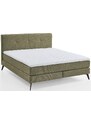 Zelená látková dvoulůžková postel Meise Möbel Ancona 180 x 200 cm, boxspring