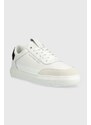 Kožené sneakers boty Calvin Klein Jeans CASUAL CUPSOLE HIGH/LOW FREQ bílá barva, YM0YM00670